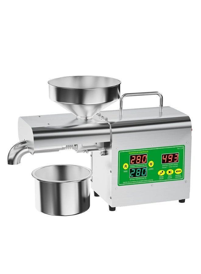 DubaiGallery Electric Oil Extraction Machine Stainless Steel Body with LCD Display, Adjustable Temperature Control, High Efficiency Cold Press Oil Maker for Seeds Nuts and Grains - Image 2